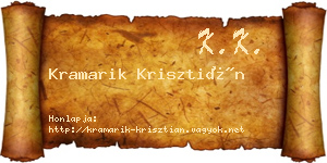 Kramarik Krisztián névjegykártya
